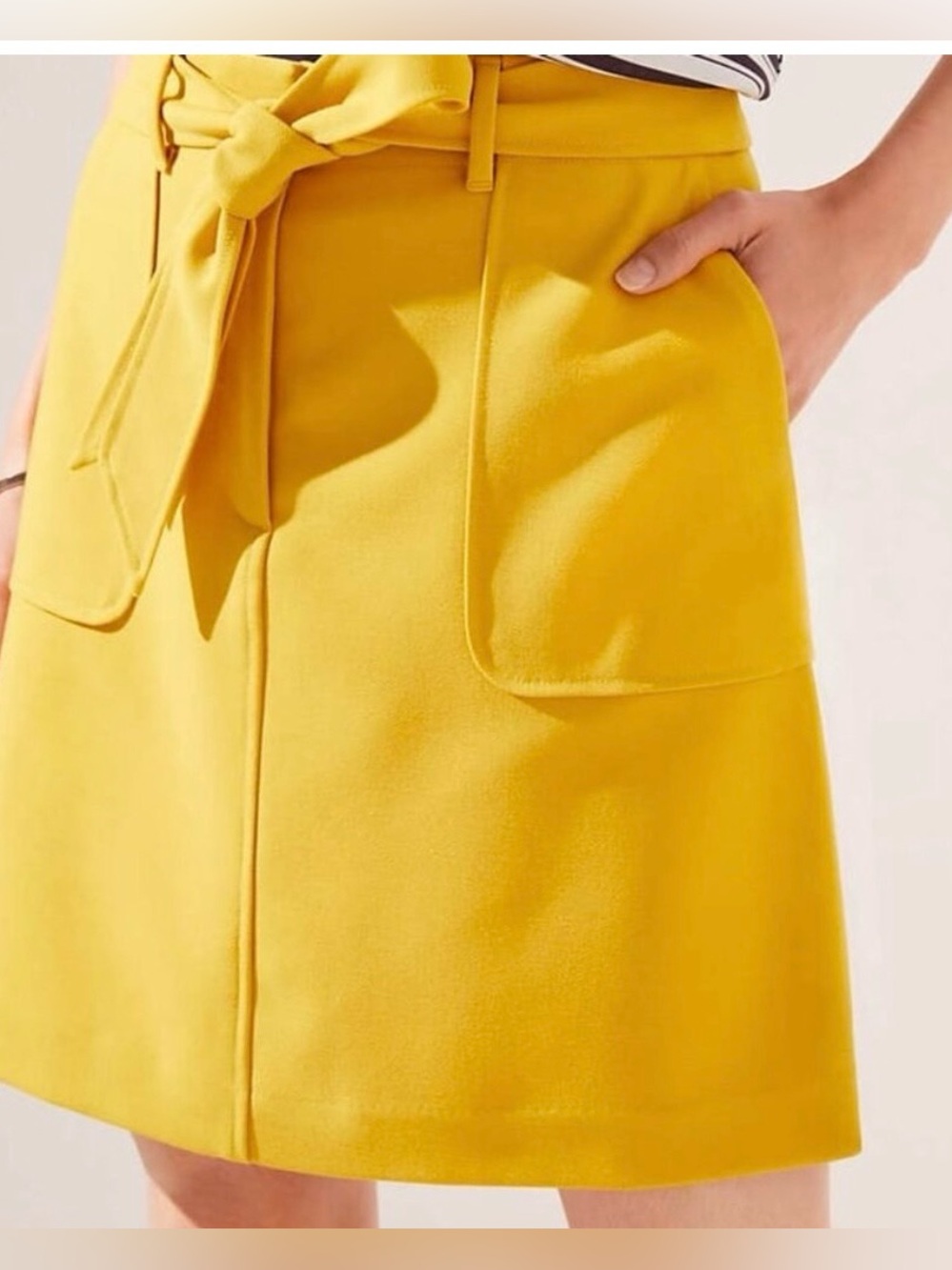Loft A-line patch pocket belted skirt 4